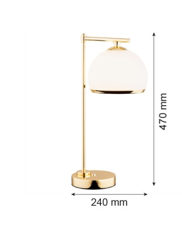 Argon MARBELLA PLUS lampa stołowa 1 pł. 1x15W (max) opal mat mosiądz 8120 - produkt 2