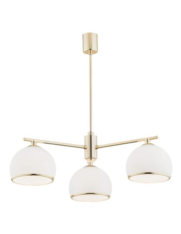 Argon MARBELLA 3 fl. chandelier 3x15W (max) opal matt brass 1488