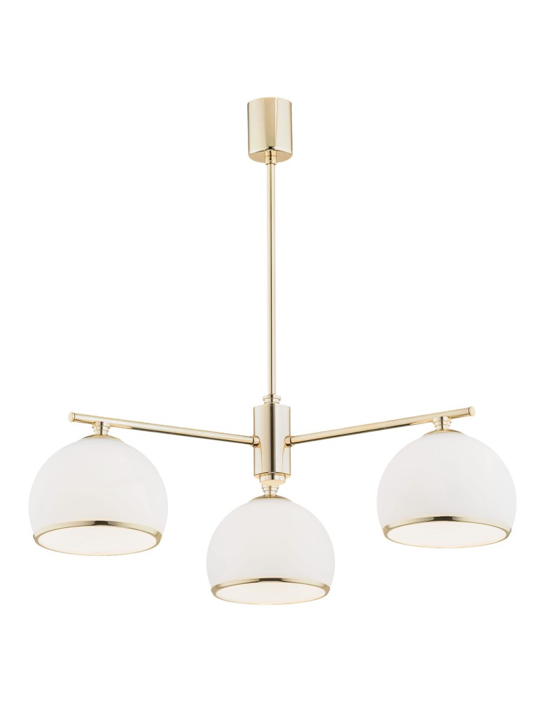 Chandeliers - Argon MARBELLA 3 fl. chandelier 3x15W (max) opal matt brass 1488 - product kolory-swiatla.pl 1