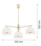 Argon MARBELLA żyrandol 3 pł. 3x15W (max) opal mat mosiądz 1488