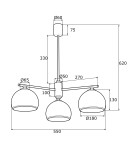 Argon MARBELLA żyrandol 3 pł. 3x15W (max) opal mat mosiądz 1488