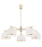 Chandeliers - Argon MARBELLA 5 fl. chandelier 5x15W (max) opal mat brass 2088 - product 1