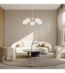 Chandeliers - Argon MARBELLA 5 fl. chandelier 5x15W (max) opal mat brass 2088 - product 2