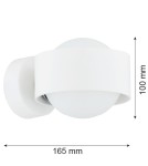 Bathroom wall lamps - Argon MASSIMO PLUS wall lamp 1 pł. 1x6W LED (max) opal mat IP44 white structure 8057 - product 2