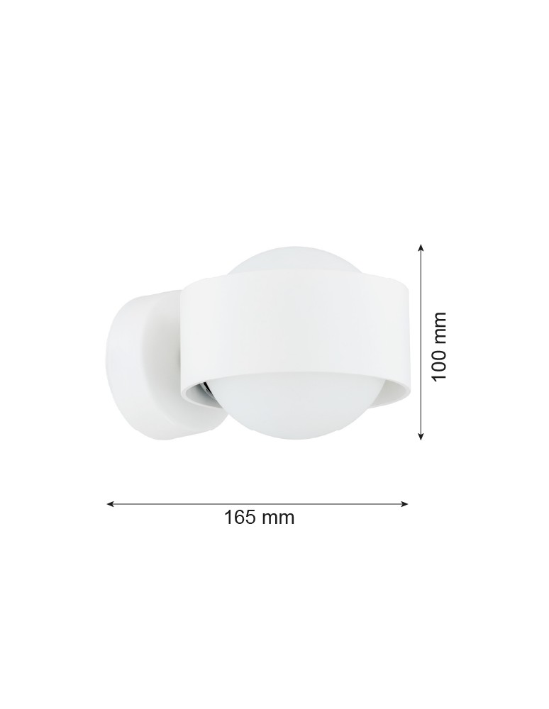 Bathroom wall lamps - Argon MASSIMO PLUS wall lamp 1 pł. 1x6W LED (max) opal mat IP44 white structure 8057 - product kolory-swiatla.pl 2