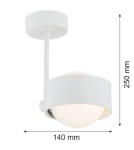 Argon MASSIMO PLUS lampa wisząca 1 pł. 1x6W LED (max) opal mat IP44 biały struktura 8058