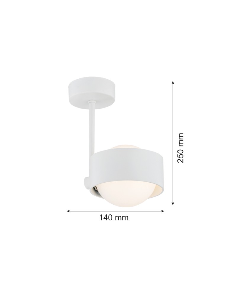 Argon MASSIMO PLUS lampa wisząca 1 pł. 1x6W LED (max) opal mat IP44 biały struktura 8058