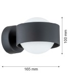 Bathroom wall lamps - Argon MASSIMO PLUS wall lamp 1 pł. 1x6W LED (max) opal mat IP44 black structure 8059 - product 2