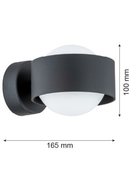 Argon MASSIMO PLUS kinkiet 1 pł. 1x6W LED (max) opal mat IP44 czarny struktura 8059 - produkt 2