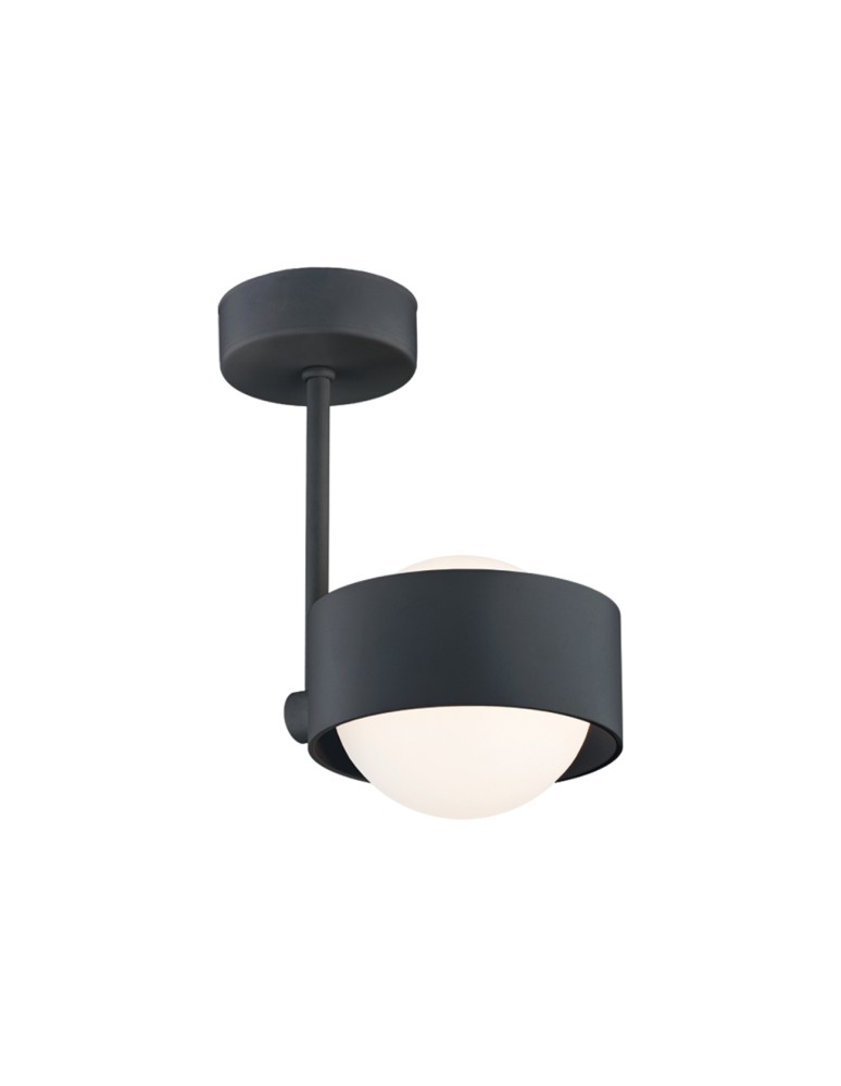 Single pendant lamps - Argon MASSIMO PLUS pendant lamp 1 pł. 1x6W LED (max) opal mat IP44 black structure 8060 - product kolory-swiatla.pl 1