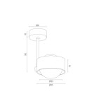 Single pendant lamps - Argon MASSIMO PLUS pendant lamp 1 pł. 1x6W LED (max) opal mat IP44 black structure 8060 - product 3