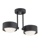 Pendant lamps - Argon MASSIMO PLUS 2 fl. pendant lamp 2x6W LED (max) opal mat IP44 black structure 7089 - product 1