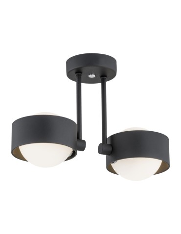 Argon MASSIMO PLUS 2 fl. pendant lamp 2x6W LED (max) opal mat IP44 black structure 7089