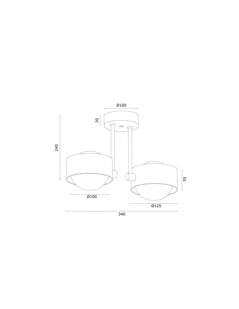 Pendant lamps - Argon MASSIMO PLUS 2 fl. pendant lamp 2x6W LED (max) opal mat IP44 black structure 7089 - product kolory-swiatla.pl 3