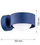 Bathroom wall lamps - Argon MASSIMO PLUS wall lamp 1 pł. 1x6W LED (max) opal mat IP44 navy blue structure 8061 - product 2