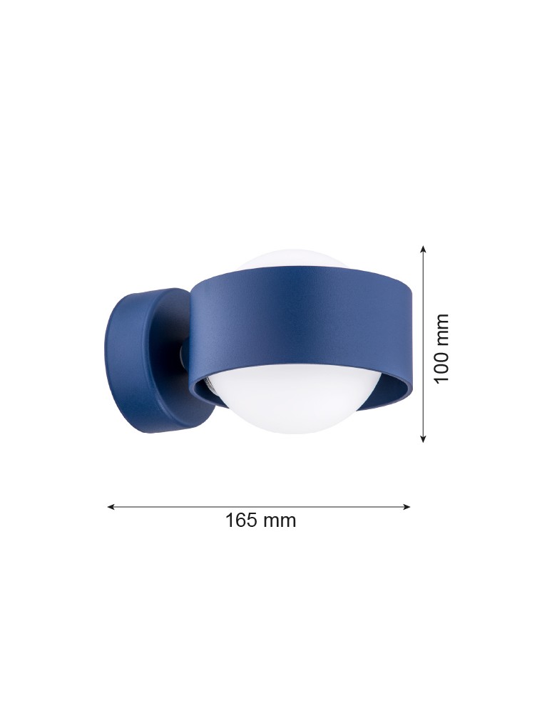 Bathroom wall lamps - Argon MASSIMO PLUS wall lamp 1 pł. 1x6W LED (max) opal mat IP44 navy blue structure 8061 - product kolory-swiatla.pl 2