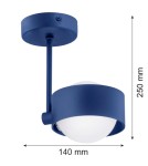 Single pendant lamps - Argon MASSIMO PLUS pendant lamp 1 pł. 1x6W LED (max) opal mat IP44 navy blue structure 8062 - product 2