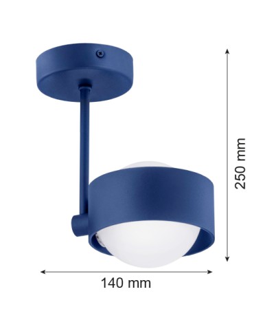 Argon MASSIMO PLUS pendant lamp 1 pł. 1x6W LED (max) opal mat IP44 navy blue structure 8062 - product 2