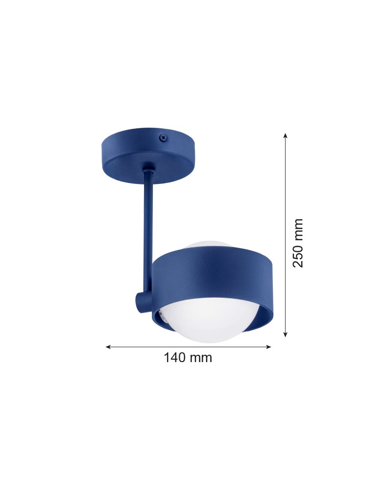 Single pendant lamps - Argon MASSIMO PLUS pendant lamp 1 pł. 1x6W LED (max) opal mat IP44 navy blue structure 8062 - product kolory-swiatla.pl 2