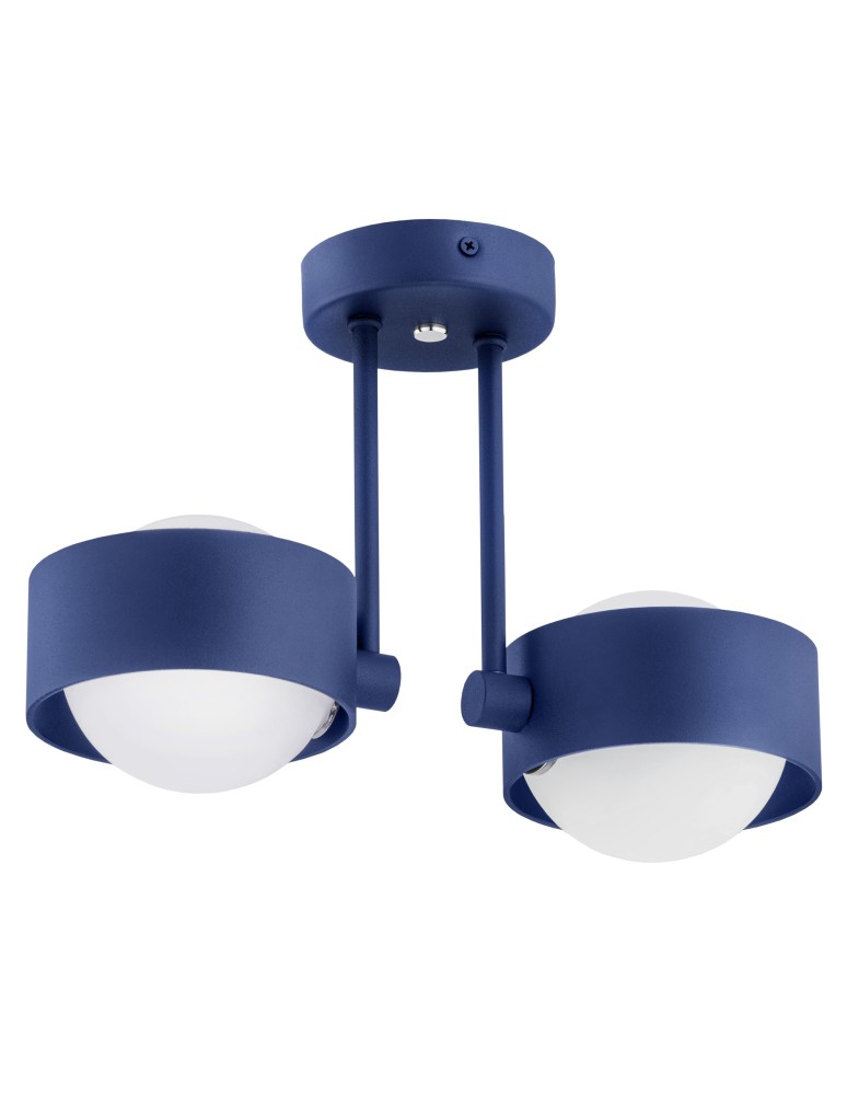 Pendant lamps - Argon MASSIMO PLUS 2 fl. pendant lamp 2x6W LED (max) opal matt IP44 navy blue structure 7090 - product kolory-swiatla.pl 1