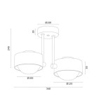 Pendant lamps - Argon MASSIMO PLUS 2 fl. pendant lamp 2x6W LED (max) opal matt IP44 navy blue structure 7090 - product 3