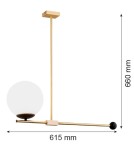 Single pendant lamps - Argon MEGAN 1 fl. pendant lamp 1x7W (max) opal matt brushed brass 4738 - product 4