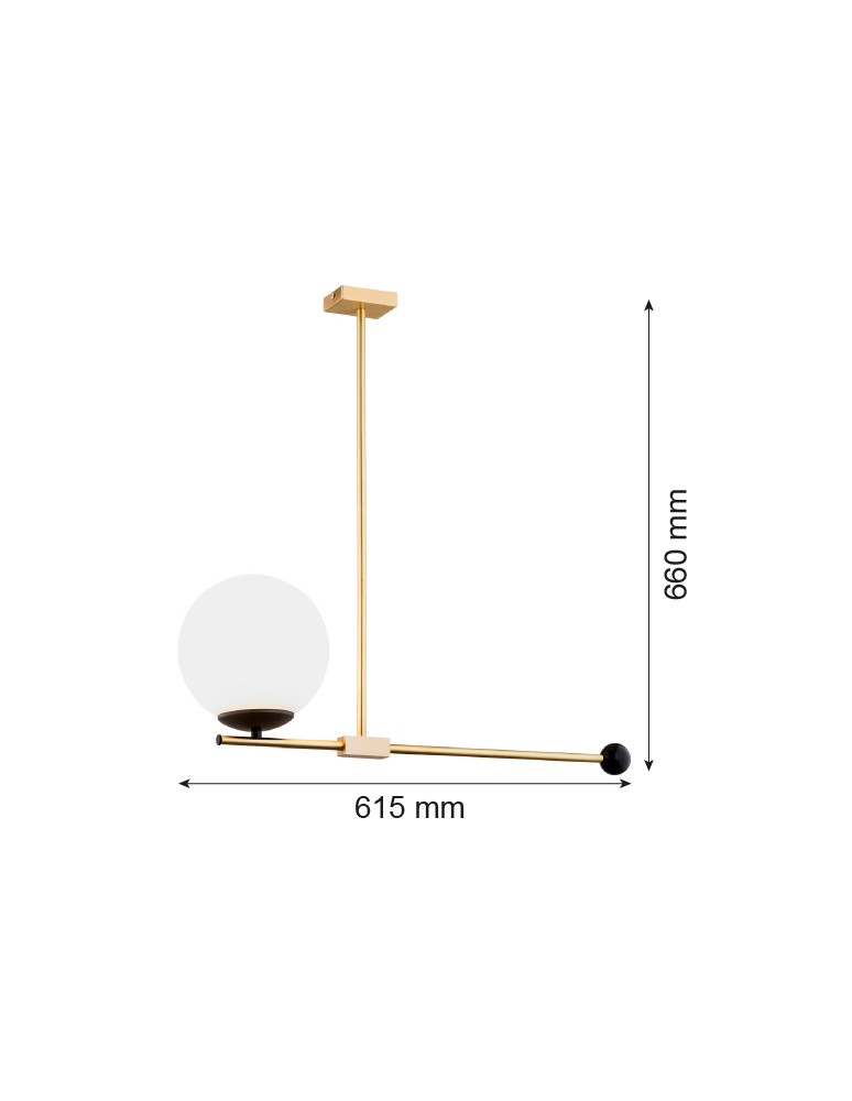 Single pendant lamps - Argon MEGAN 1 fl. pendant lamp 1x7W (max) opal matt brushed brass 4738 - product kolory-swiatla.pl 4