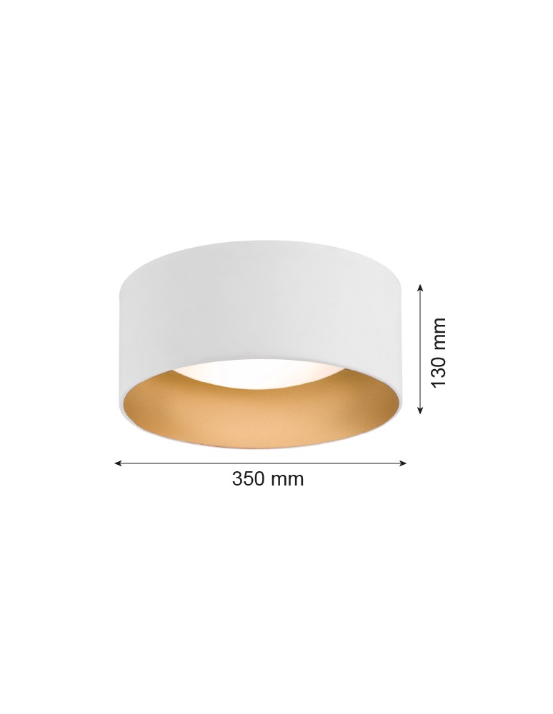 Round ceiling lamps - Argon MOHITO plafond 2 fl. 2x15W (max) white structure outside gold inside 703 - product kolory-swiatla.pl 2