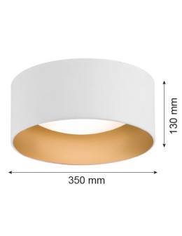 Argon MOHITO plafond 2 fl. 2x15W (max) white structure outside gold inside 703 - product 2