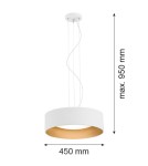 Pendant lamps - Argon MOHITO 3 fl. pendant lamp 3x15W (max) white structure outside gold inside 1213 - product 2