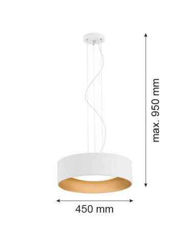 Argon MOHITO lampa wisząca 3 pł. 3x15W (max) biały struktura na zewnątrz złoty wewnątrz 1213 - produkt 2