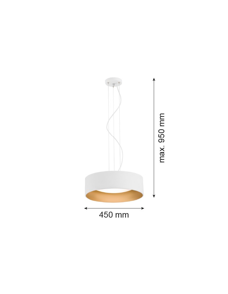 Pendant lamps - Argon MOHITO 3 fl. pendant lamp 3x15W (max) white structure outside gold inside 1213 - product kolory-swiatla.pl 2