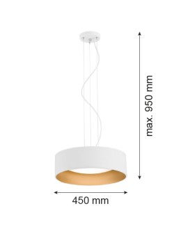 Argon MOHITO lampa wisząca 3 pł. 3x15W (max) biały struktura na zewnątrz złoty wewnątrz 1213 - produkt 2