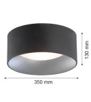 Round ceiling lamps - Argon MOHITO plafond 2 fl. 2x15W (max) black structure outside silver inside 704 - product 2