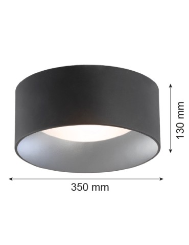 Argon MOHITO plafond 2 fl. 2x15W (max) black structure outside silver inside 704 - product 2