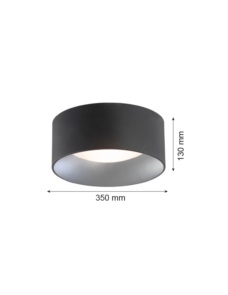 Round ceiling lamps - Argon MOHITO plafond 2 fl. 2x15W (max) black structure outside silver inside 704 - product kolory-swiatla.pl 2