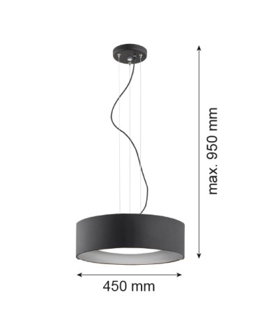 Argon MOHITO lampa wisząca 3 pł. 3x15W (max) czarny struktura na zewnątrz srebrny wewnątrz 1214 - produkt 2