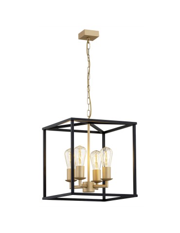 Argon MONZANO 4 fl. pendant 4x15W (max) black old gold 1824