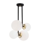 Argon MORITZ lampa wisząca 4 pł. 4x15W (max) opal mat czarny struktura 1739