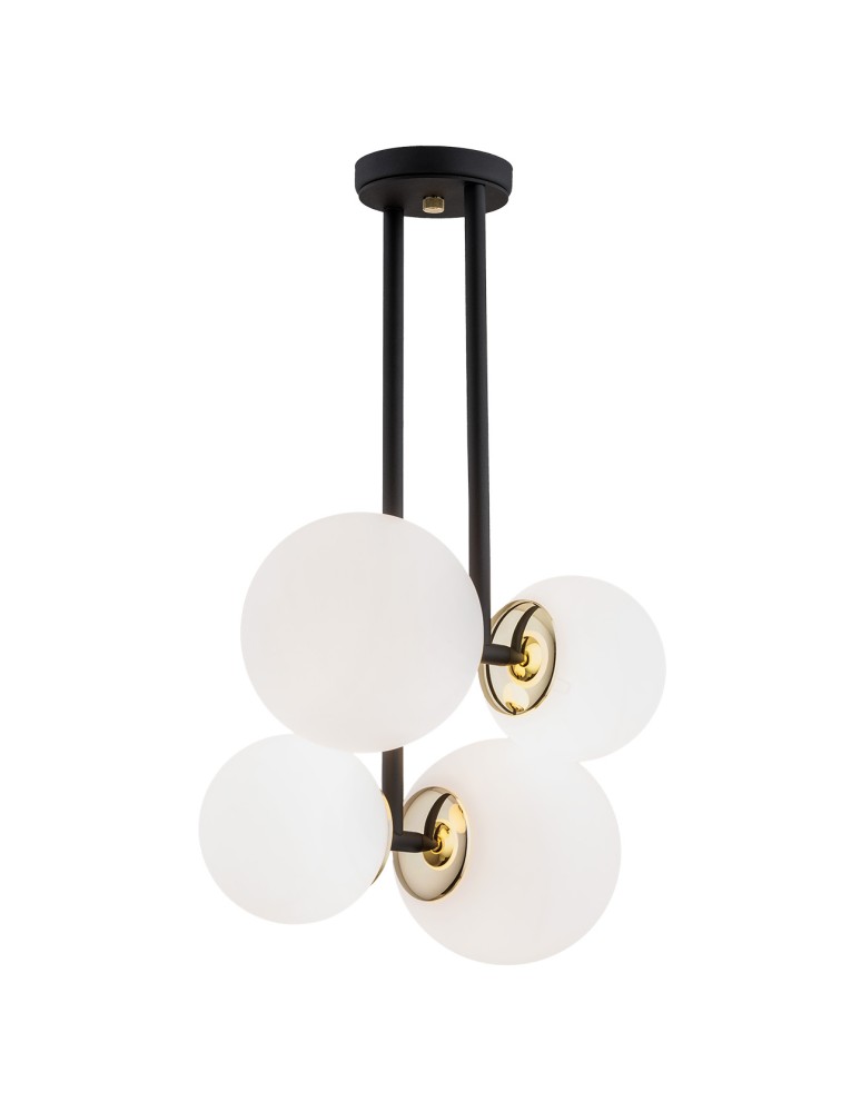 Pendant lamps - Argon MORITZ 4 fl. pendant lamp 4x15W (max) opal mat black structure 1739 - product kolory-swiatla.pl 1
