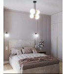 Argon MORITZ lampa wisząca 4 pł. 4x15W (max) opal mat czarny struktura 1739