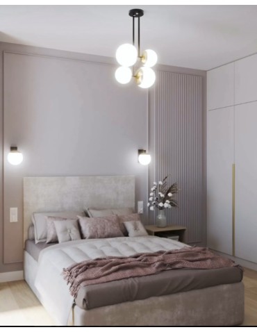 Argon MORITZ lampa wisząca 4 pł. 4x15W (max) opal mat czarny struktura 1739 - produkt 2