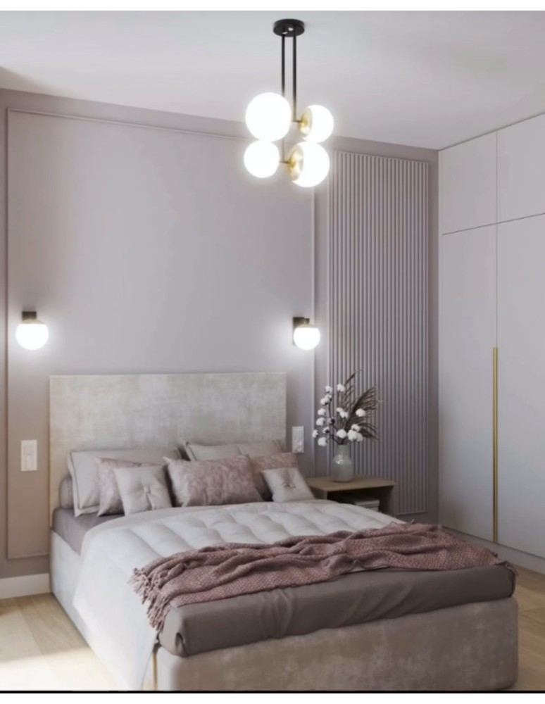 Argon MORITZ lampa wisząca 4 pł. 4x15W (max) opal mat czarny struktura 1739