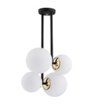 Argon MORITZ lampa wisząca 4 pł. 4x15W (max) opal mat czarny struktura 1739