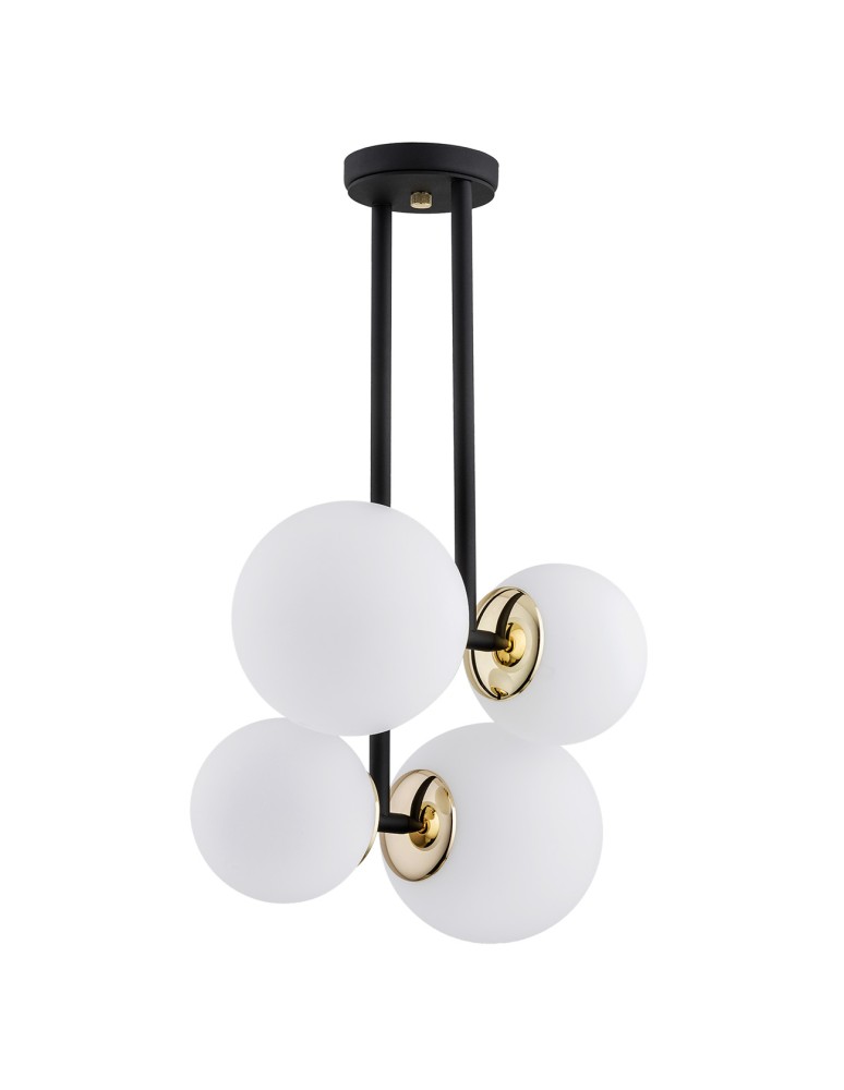 Pendant lamps - Argon MORITZ 4 fl. pendant lamp 4x15W (max) opal mat black structure 1739 - product kolory-swiatla.pl 3