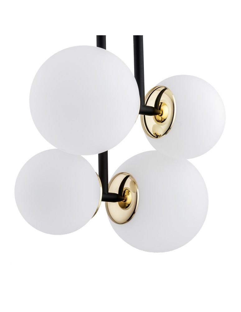 Argon MORITZ lampa wisząca 4 pł. 4x15W (max) opal mat czarny struktura 1739
