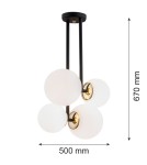 Pendant lamps - Argon MORITZ 4 fl. pendant lamp 4x15W (max) opal mat black structure 1739 - product 6