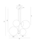 Argon MORITZ lampa wisząca 4 pł. 4x15W (max) opal mat czarny struktura 1739