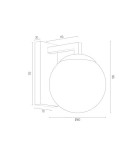 Wall lamps - Argon MORITZ 1 pł. kiniet 1x15W (max) opal mat black structure 4771 - product 5