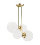 Pendant lamps - Argon MORITZ 4 fl. pendant lamp 4x15W (max) opal mat brass 1743 - product 1